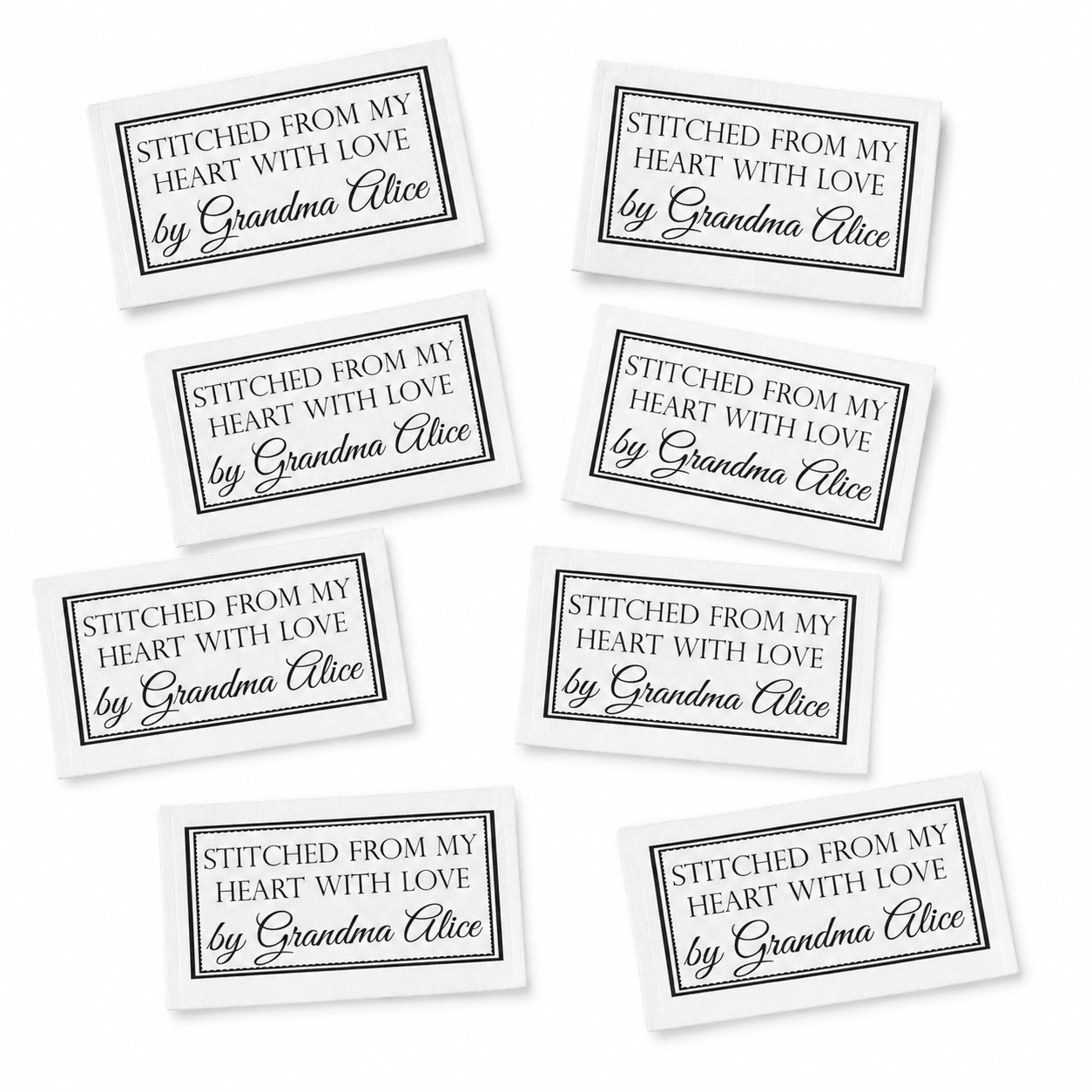 Stitched From My Heart With Love Personalized Quilt Label – Custom Sew-On Quilt Tag - Jammin Threads