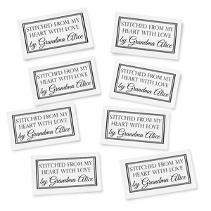 Stitched From My Heart With Love Personalized Quilt Label – Custom Sew-On Quilt Tag - Jammin Threads