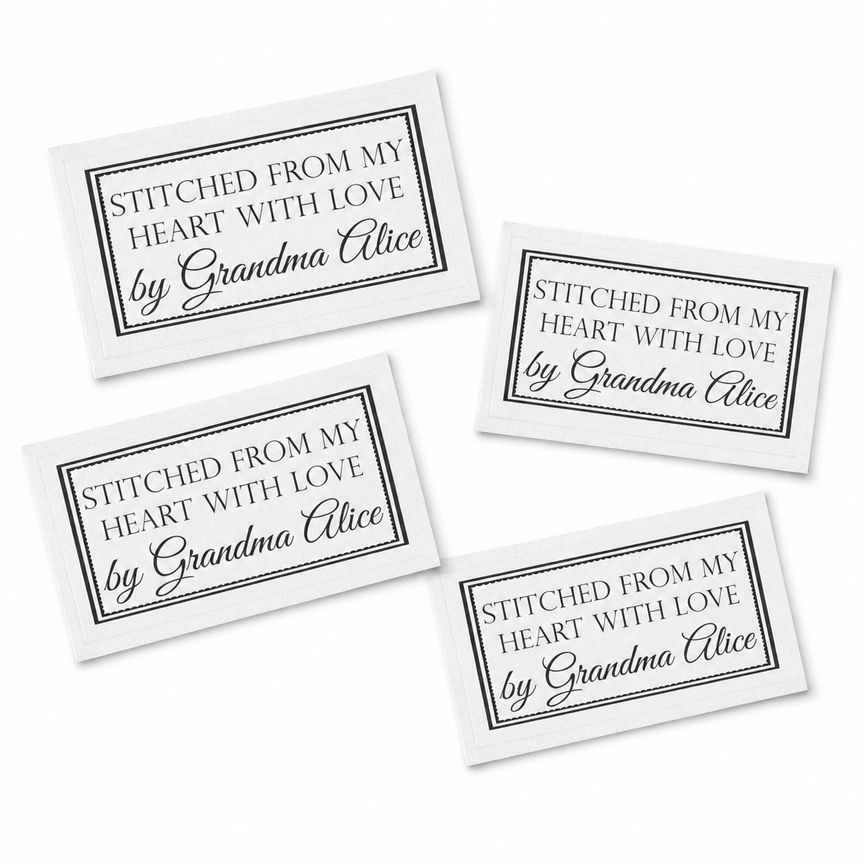 Stitched From My Heart With Love Personalized Quilt Label – Custom Sew-On Quilt Tag - Jammin Threads