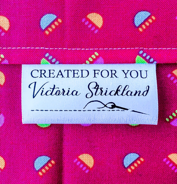 Stitching Needle Satin Labels. Personalized satin quilt labels and tag - Jammin Threads