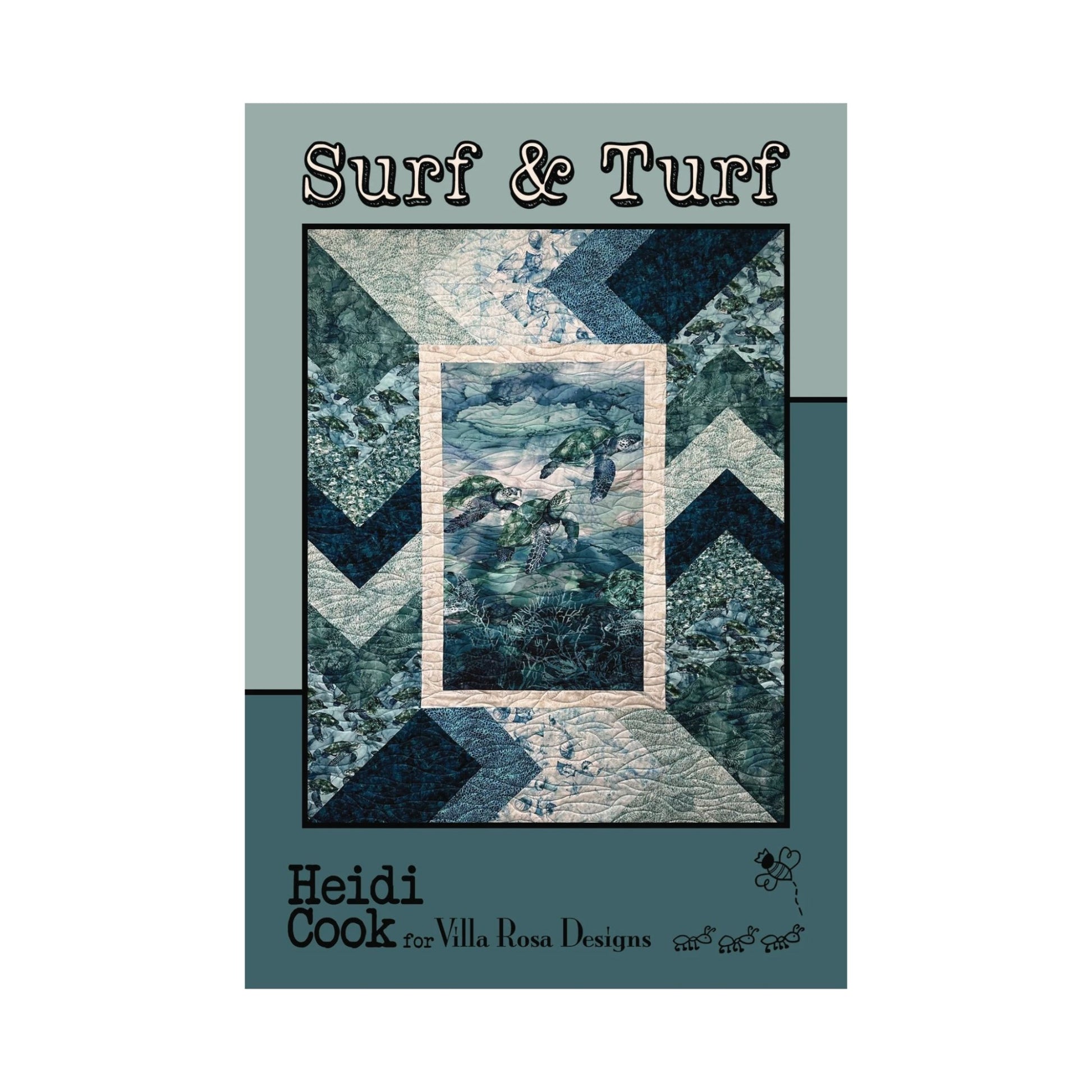 Surf & Turf Quilt Pattern – Panel Quilt Pattern by Heidi Cook for Villa Rosa Designs | Ocean & Sea Turtle Quilt Pattern (PDF Download) - Jammin Threads