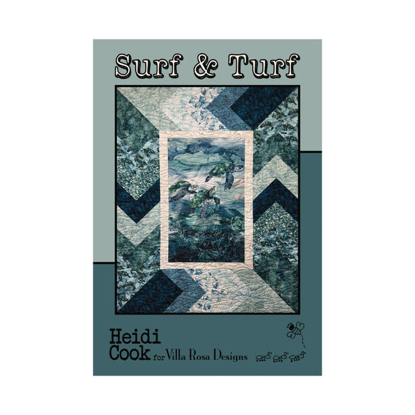 Surf & Turf Quilt Pattern – Panel Quilt Pattern by Heidi Cook for Villa Rosa Designs | Ocean & Sea Turtle Quilt Pattern (PDF Download) - Jammin Threads