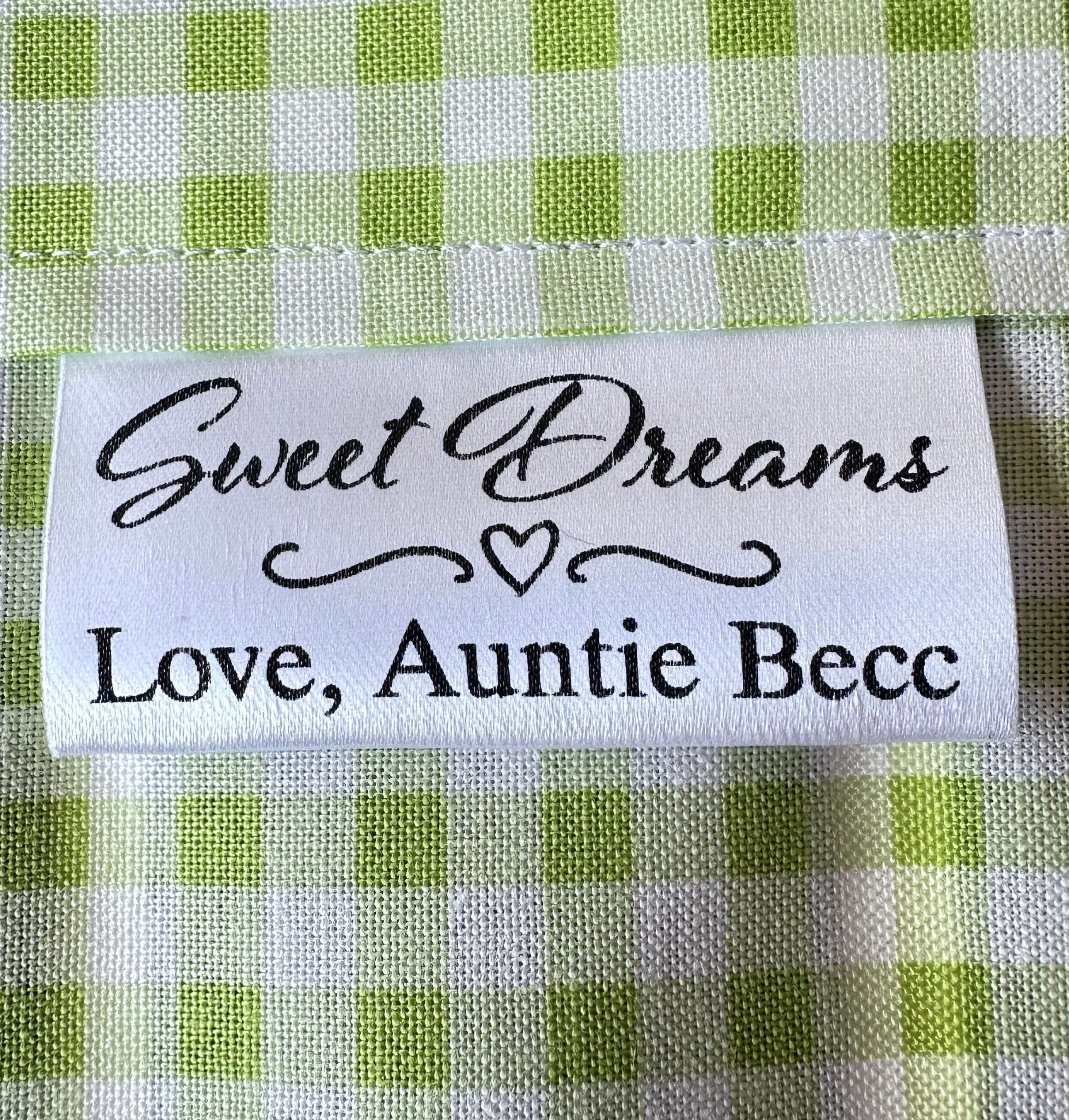 Sweet Dreams. Satin Quilt Labels and Tags - Jammin Threads