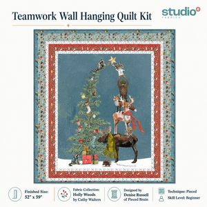Teamwork Christmas Wall Hanging Quilt Kit – Holly Woods Fabric Collection - Jammin Threads