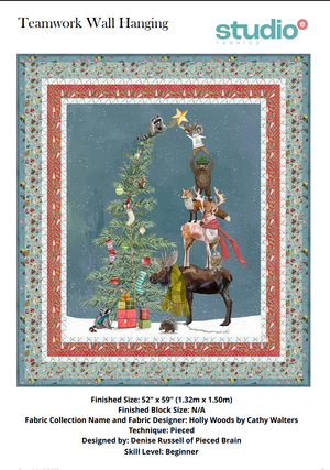 Teamwork Christmas Wall Hanging Quilt Kit – Holly Woods Fabric Collection - Jammin Threads