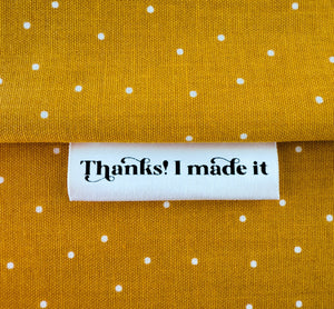Thanks, I Made It – Personalized Satin Tags (Set of 25) - Jammin Threads