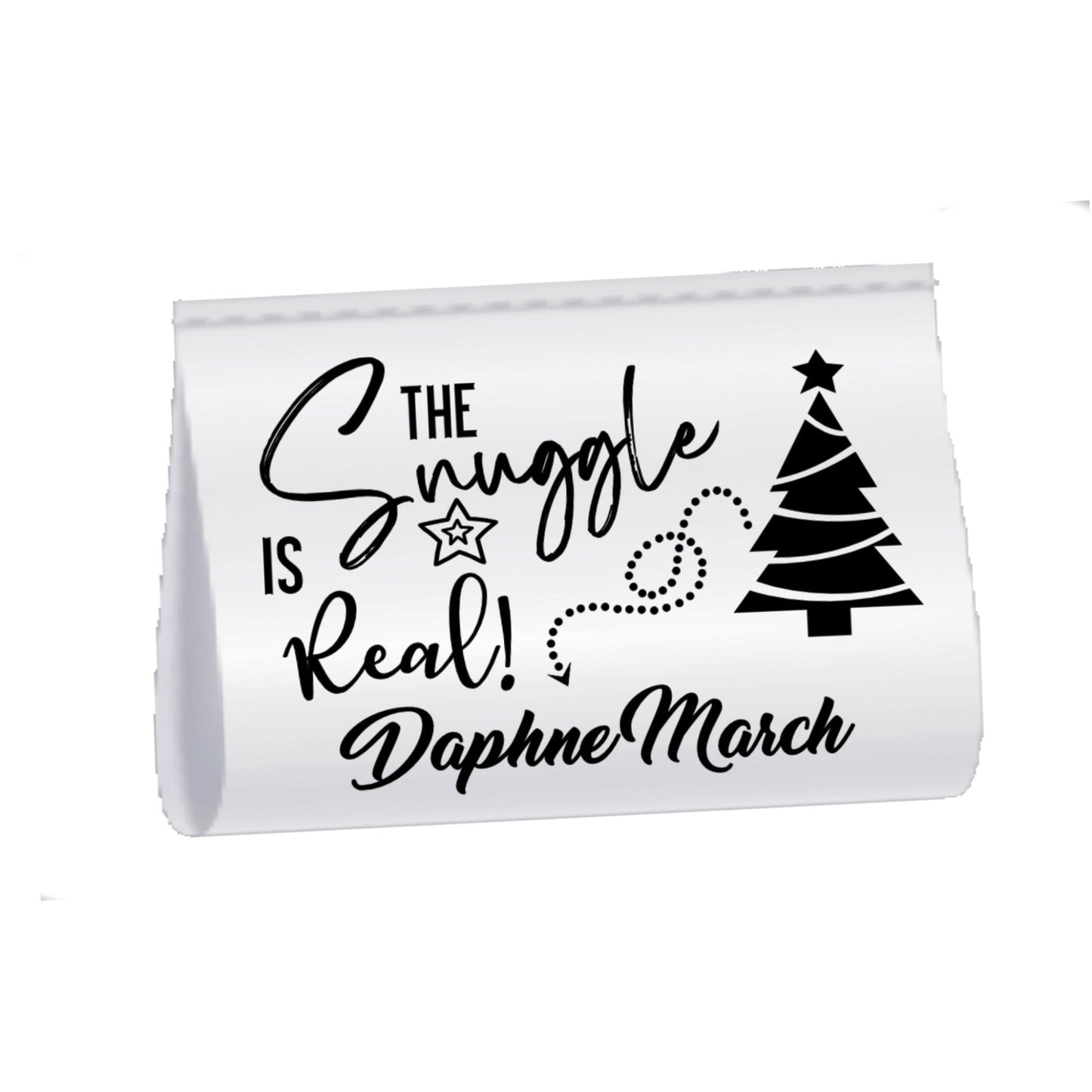 The Snuggle Is Real Christmas Quilt Label – Personalized Satin Tag with Name & Year | Holiday Sew - In Tag 2” x 1” - Jammin Threads