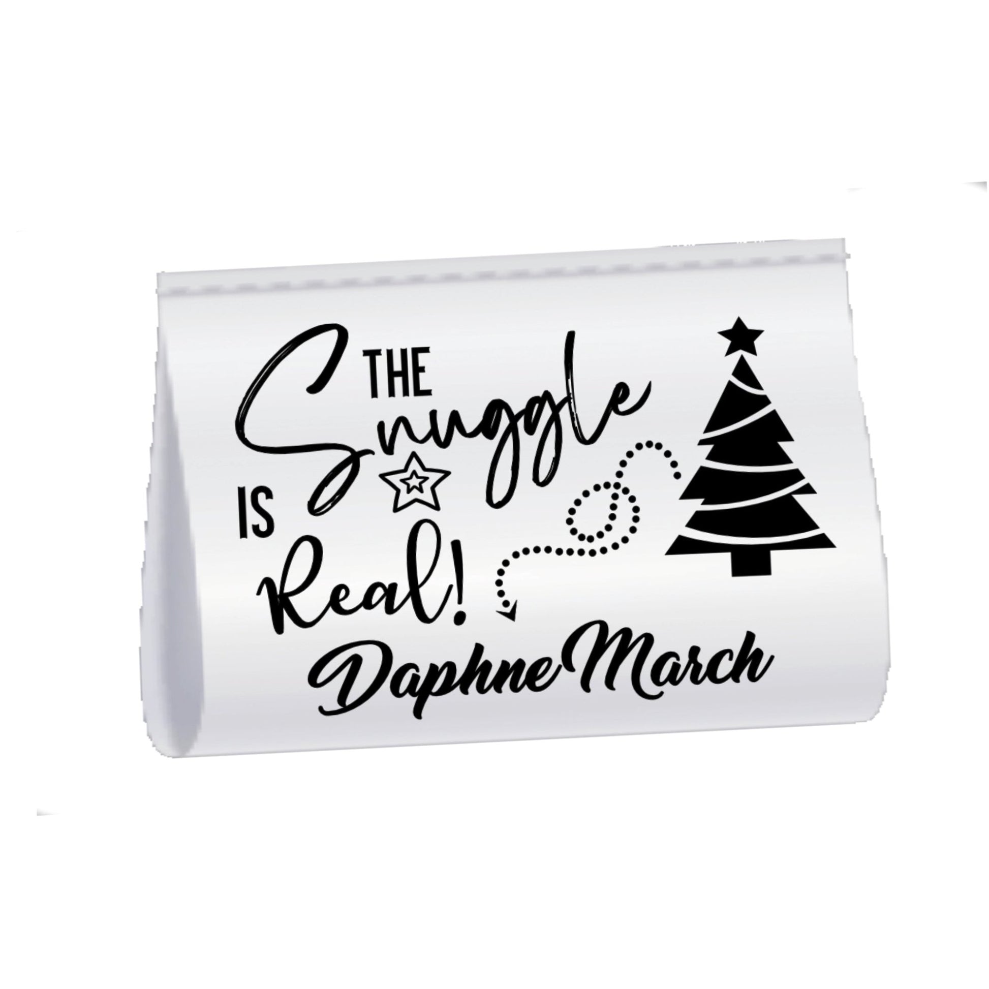 The Snuggle Is Real Christmas Quilt Label – Personalized Satin Tag with Name & Year | Holiday Sew - In Tag 2” x 1” - Jammin Threads