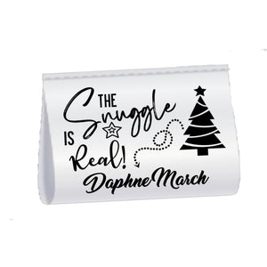 The Snuggle Is Real Christmas Quilt Label – Personalized Satin Tag with Name & Year | Holiday Sew - In Tag 2” x 1” - Jammin Threads