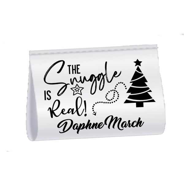 The Snuggle Is Real Christmas Quilt Label – Personalized Satin Tag with Name & Year | Holiday Sew - In Tag 2” x 1” - Jammin Threads