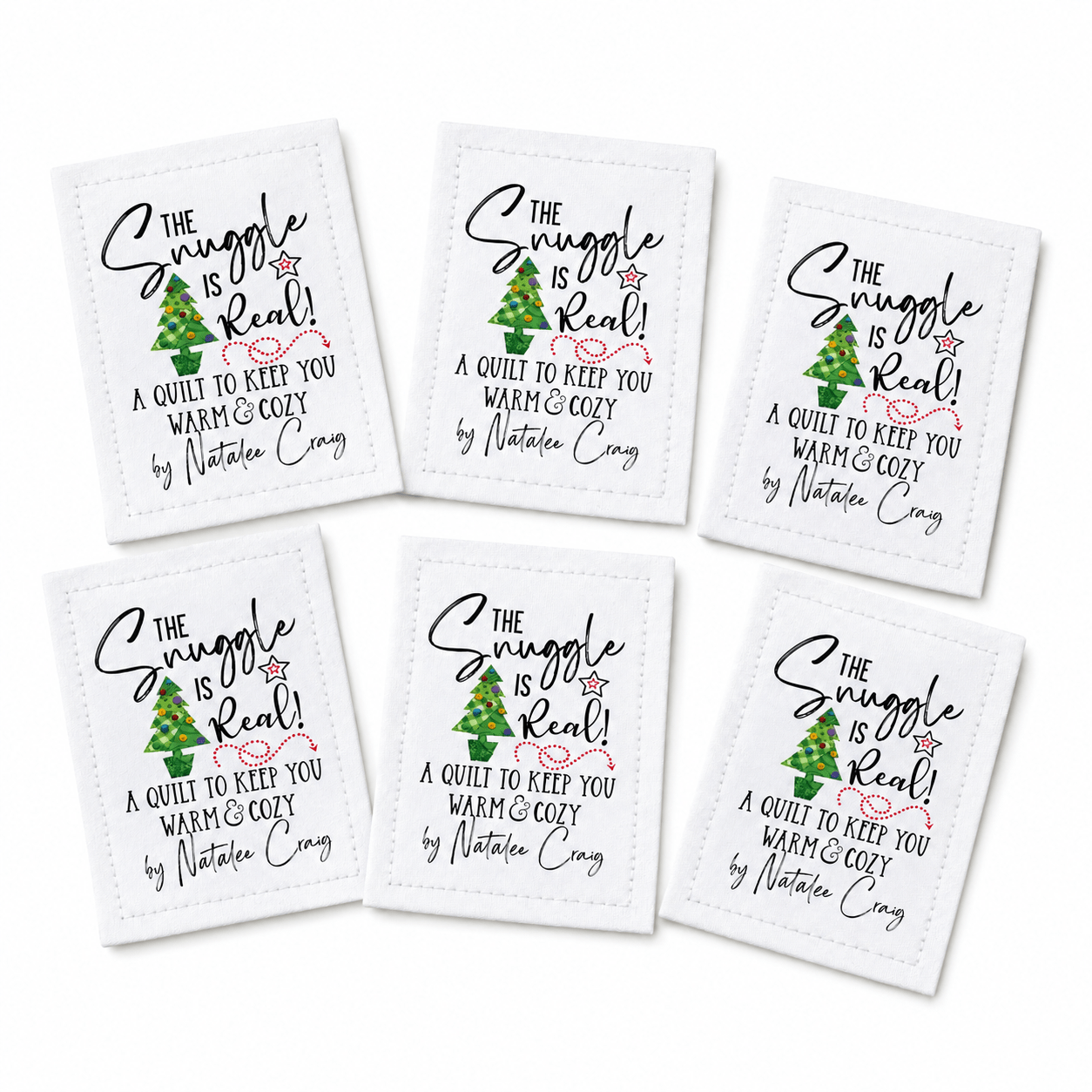 The Snuggle Is Real Personalized Christmas Quilt Label - Jammin Threads