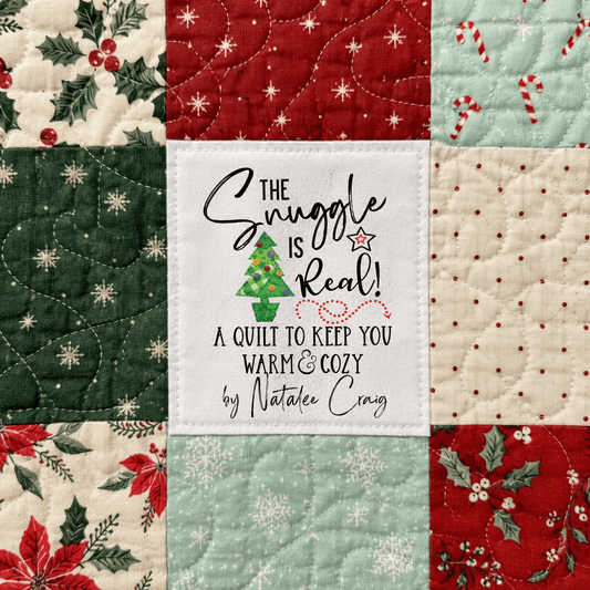 The Snuggle Is Real Personalized Christmas Quilt Label - Jammin Threads
