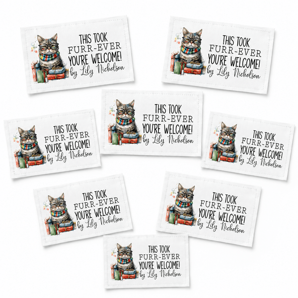 This Took Furr-Ever Personalized Christmas Cat Quilt Label - Jammin Threads