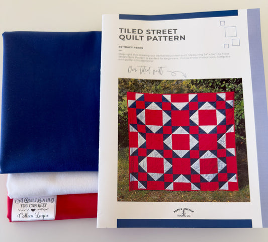 Tiled Street Quilt Kit – Bella Solids by Moda Fabrics | Pattern by Tracy Perks | Includes Personalized Satin Quilt Tag - Jammin Threads