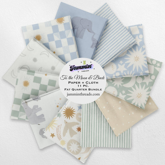 To The Moon and Back Fat Quarter Bundle – Paper + Cloth for Moda Fabrics – 11 Piece Curated Bundle by Jammin' Threads - Jammin Threads