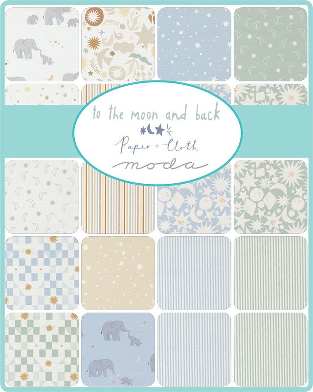 To The Moon And Back Quilt Fabric by Paper + Cloth - Grass 25905 15 - Jammin Threads