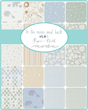 To The Moon And Back Quilt Fabric by Paper + Cloth - Green 25906 15 - Jammin Threads