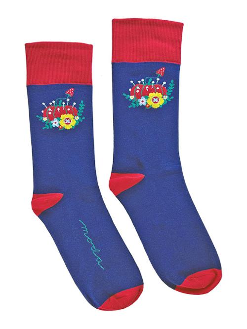 Tomato Pin Cushion Sewing Socks for Quilters – Cute Blue Sewing Socks One Size Fits Most - Jammin Threads