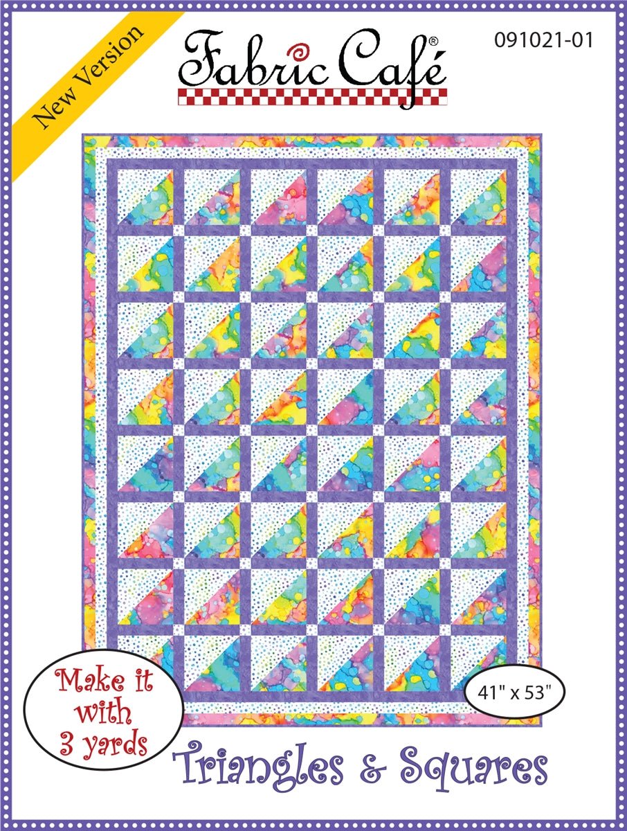 Triangles and Squares 3 Yard Quilt Pattern by Fabric Cafe - Jammin Threads