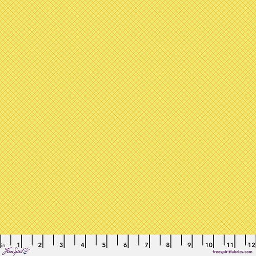 True Colors Quilt Fabric by Tula Pink On The Grid PWTP255.HIGHLIGHTER - Jammin Threads