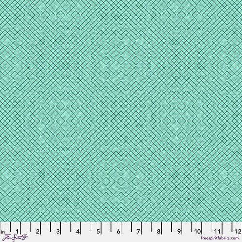 True Colors Quilt Fabric by Tula Pink On The Grid PWTP255.RAINDROP - Jammin Threads