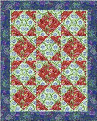 Tumbling Triangles 3 Yard Quilt Pattern by Fabric Cafe - Jammin Threads