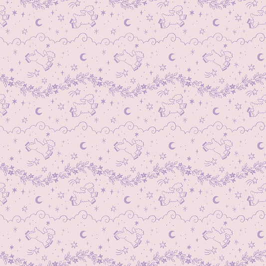 Twinkle Little Star Quilt Fabric Counting Sheep Pink by Natàlia Juan Abelló C16301 - PINK - Jammin Threads