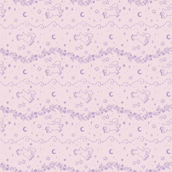 Twinkle Little Star Quilt Fabric Counting Sheep Pink by Natàlia Juan Abelló C16301 - PINK - Jammin Threads