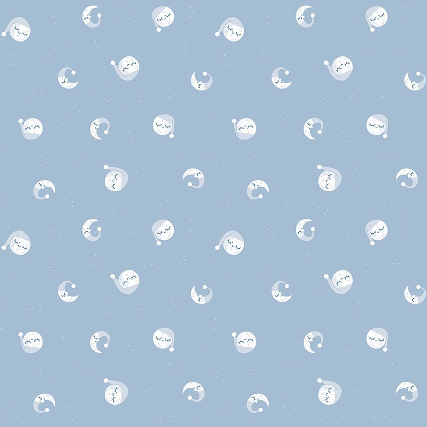 Twinkle Little Star Quilt Fabric Goodnight Moon Blue by Natàlia Juan Abelló C16302 - BLUE - Jammin Threads