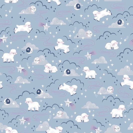 Twinkle Little Star Quilt Fabric Main Blue by Natàlia Juan Abelló C16300 - BLUE - Jammin Threads