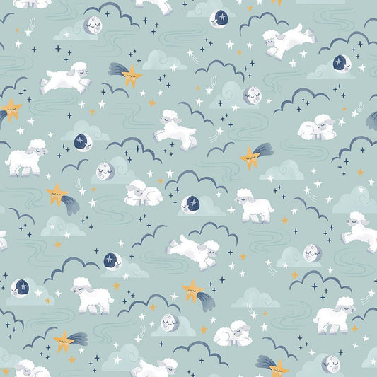 Twinkle Little Star Quilt Fabric Main Mist by Natàlia Juan Abelló C16300 - MIST - Jammin Threads