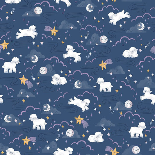 Twinkle Little Star Quilt Fabric Main Nighttime by Natàlia Juan Abelló C16300 - NIGHTTIME - Jammin Threads