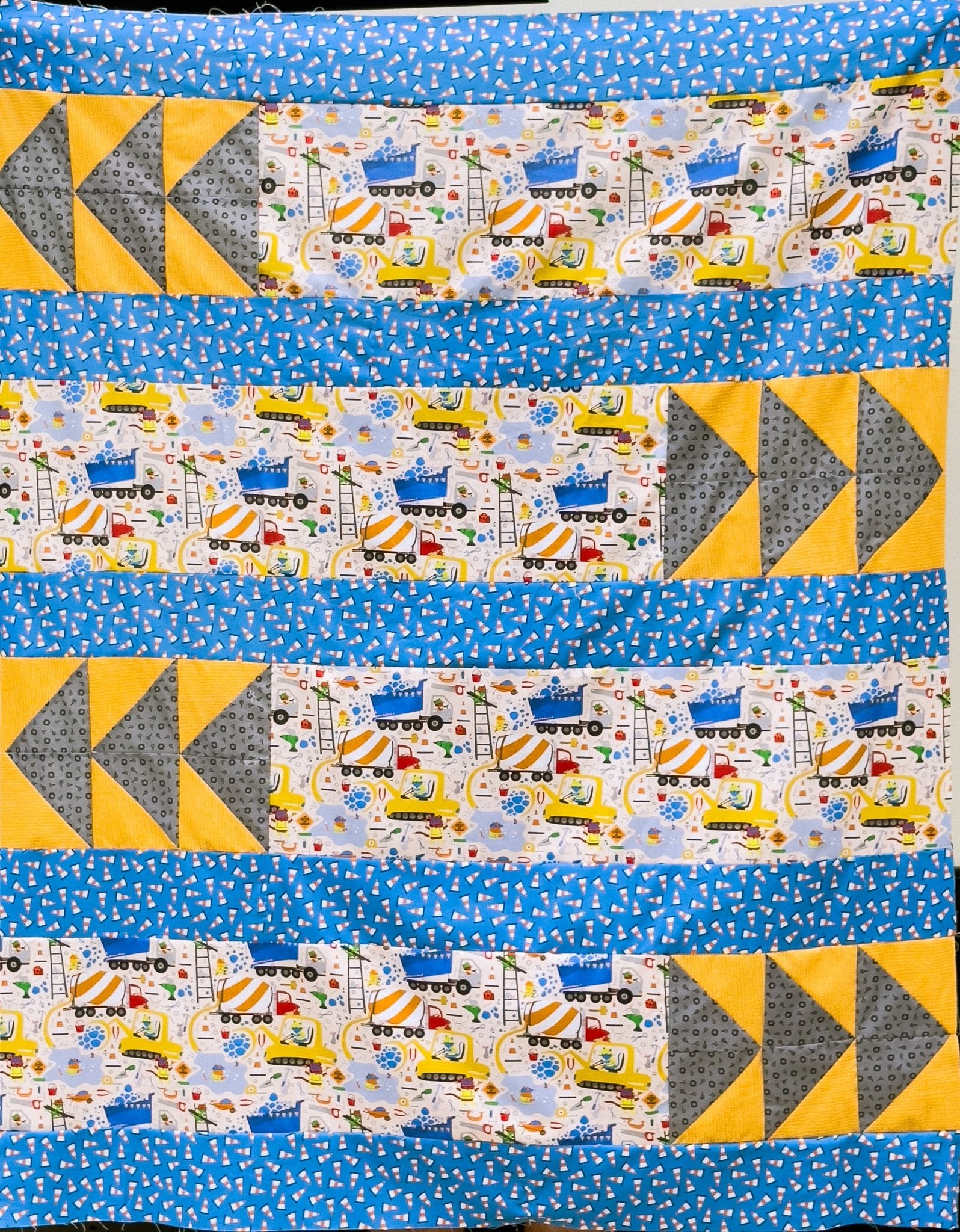 Under Construction Quilt Kit for Babies and Children– Featuring Turtle Soup Pattern by Villa Rosa Designs - Jammin Threads
