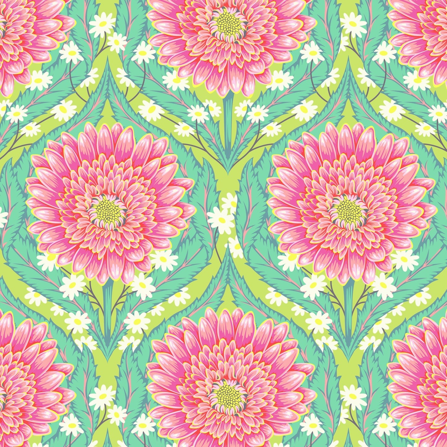 Untamed Quilt Fabric by Tula Pink - Daisy and Confused - Moonbeam - PWTP236.MOONBEAM - Jammin Threads