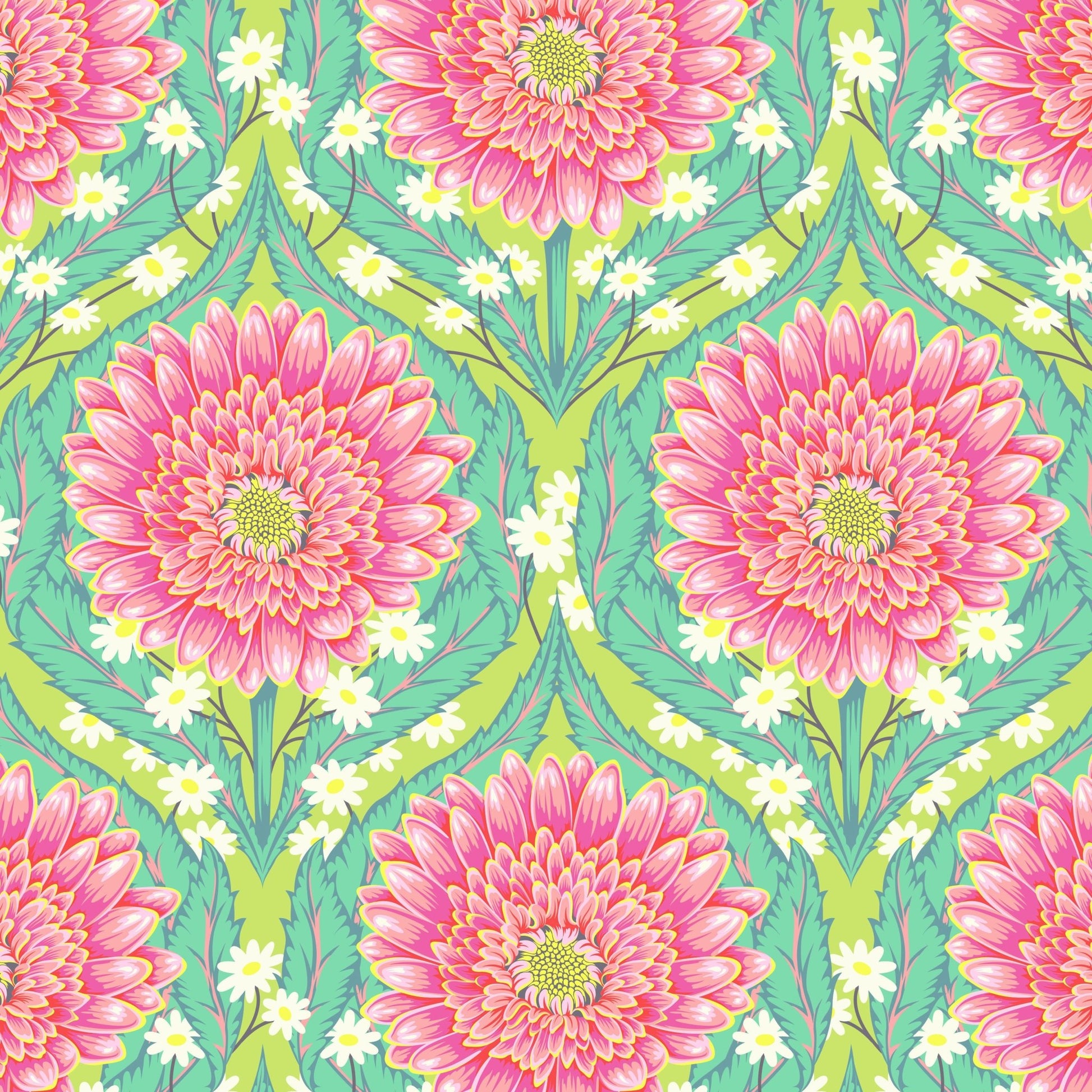 Untamed Quilt Fabric by Tula Pink - Daisy and Confused - Moonbeam - PWTP236.MOONBEAM - Jammin Threads