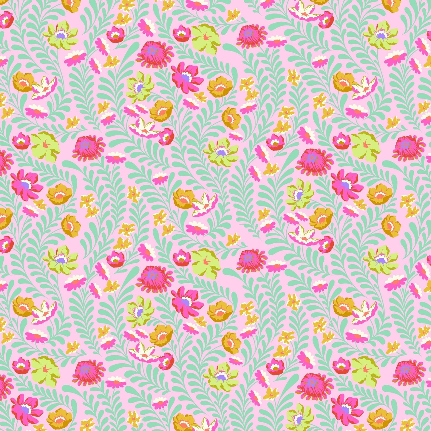 Untamed Quilt Fabric by Tula Pink - Flowerfield - Lunar. PWTP243.LUNAR - Jammin Threads