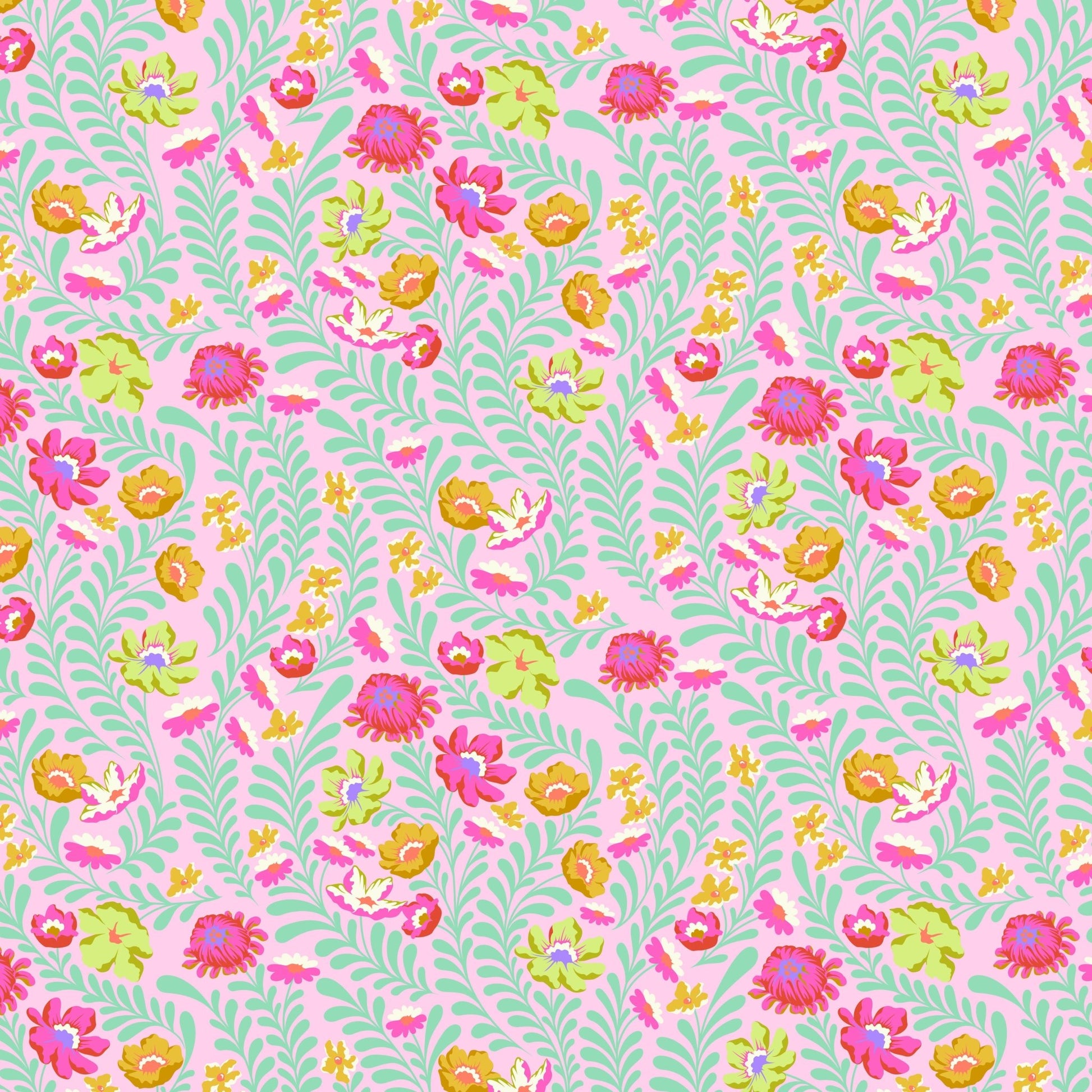 Untamed Quilt Fabric by Tula Pink - Flowerfield - Lunar. PWTP243.LUNAR - Jammin Threads