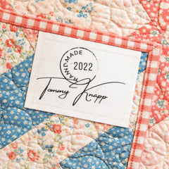 Vintage Postmark Quilt Labels – Personalized Handmade By Quilt Label with Year & Signature – Set of 8 - Jammin Threads