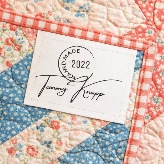 Vintage Postmark Quilt Labels – Personalized Handmade By Quilt Label with Year & Signature – Set of 8 - Jammin Threads