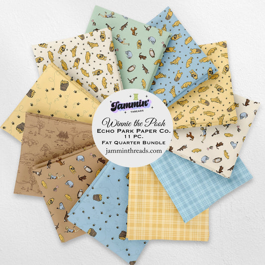 Winnie the Pooh Fat Quarter Bundle (11 pc) – Riley Blake Designs, Echo Park Fabric, Quilting Cotton Bundle - Jammin Threads