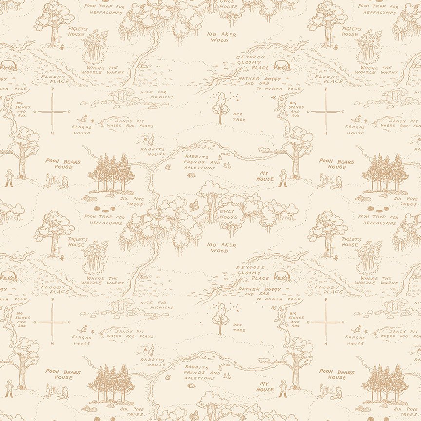 Winnie the Pooh Panel Quilt Kit – Homecoming Pattern by Orphan Quilt Designs | Classic Winnie Fabric | Finished 46 x 54” | Includes Personalized Satin Tag - Jammin Threads