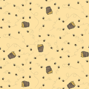 Winnie the Pooh Quilt Fabric Bees C17004 - SUNSHINE by Echo Park Paper Co. - Jammin Threads