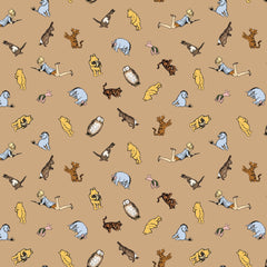 Winnie the Pooh Quilt Fabric Characters C17003 - BROWN by Echo Park Paper Co. - Jammin Threads