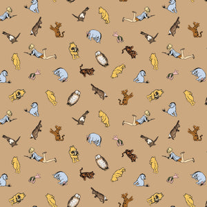 Winnie the Pooh Quilt Fabric Characters C17003 - BROWN by Echo Park Paper Co. - Jammin Threads