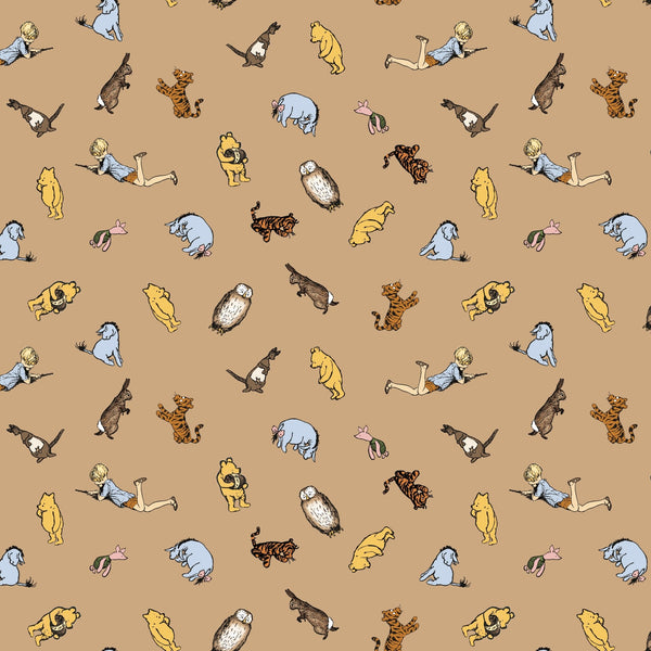 Winnie the Pooh Quilt Fabric Characters C17003 - BROWN by Echo Park Paper Co. - Jammin Threads