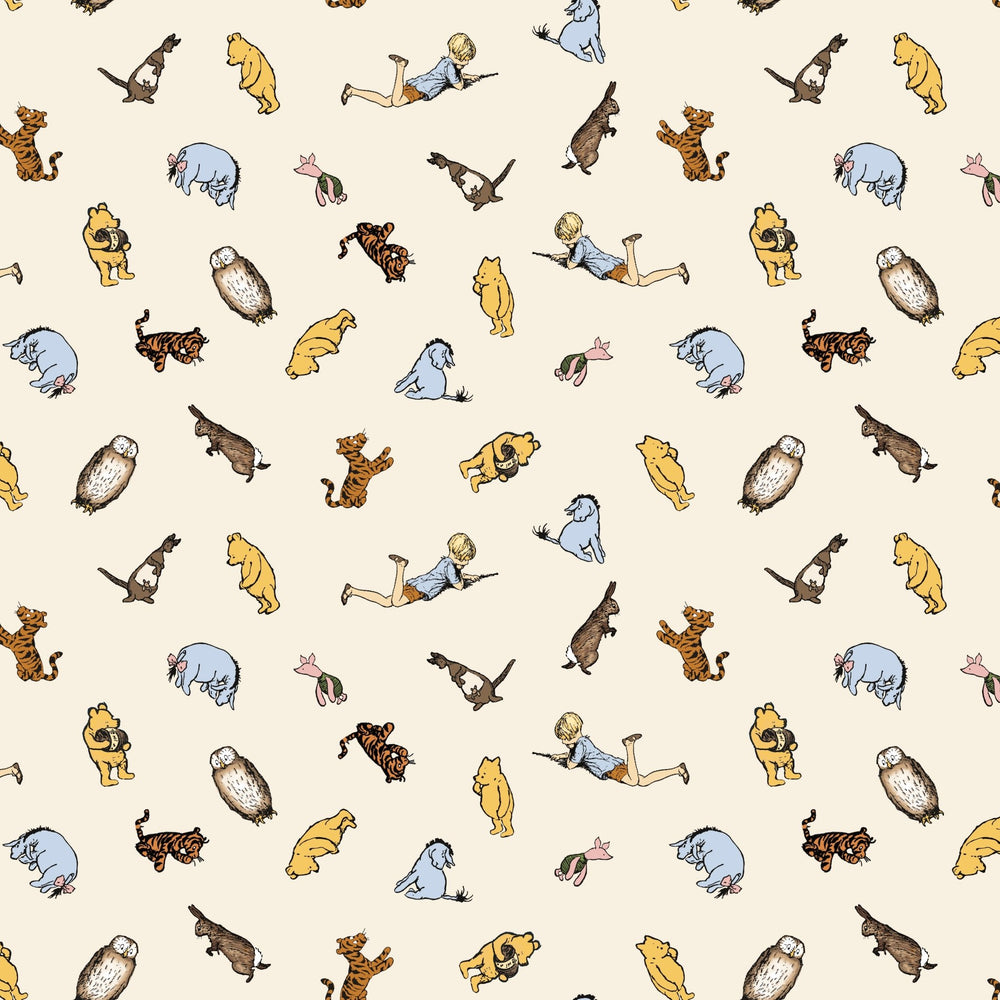 Winnie the Pooh Quilt Fabric Characters C17003 - CREAM by Echo Park Paper Co. - Jammin Threads