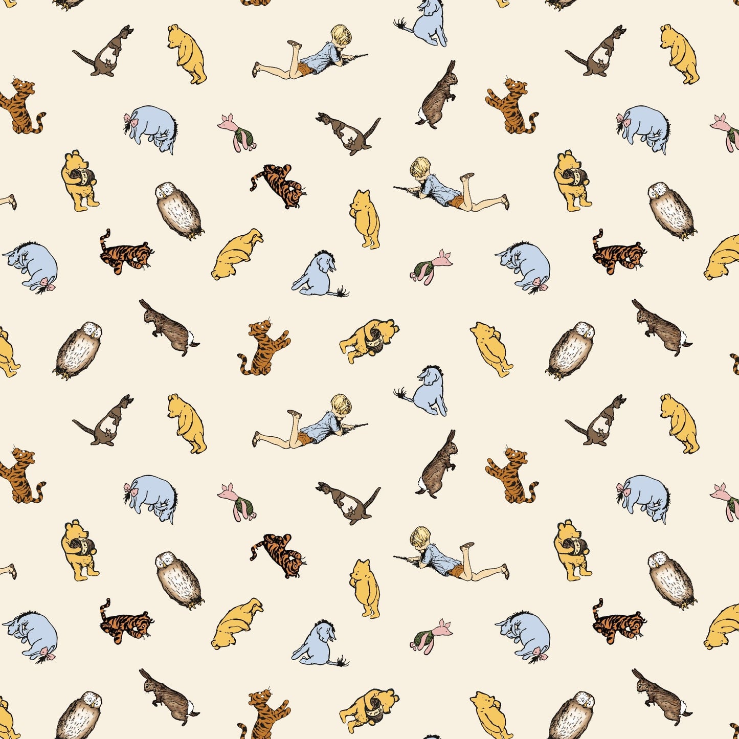 Winnie the Pooh Quilt Fabric Characters C17003 - CREAM by Echo Park Paper Co. - Jammin Threads