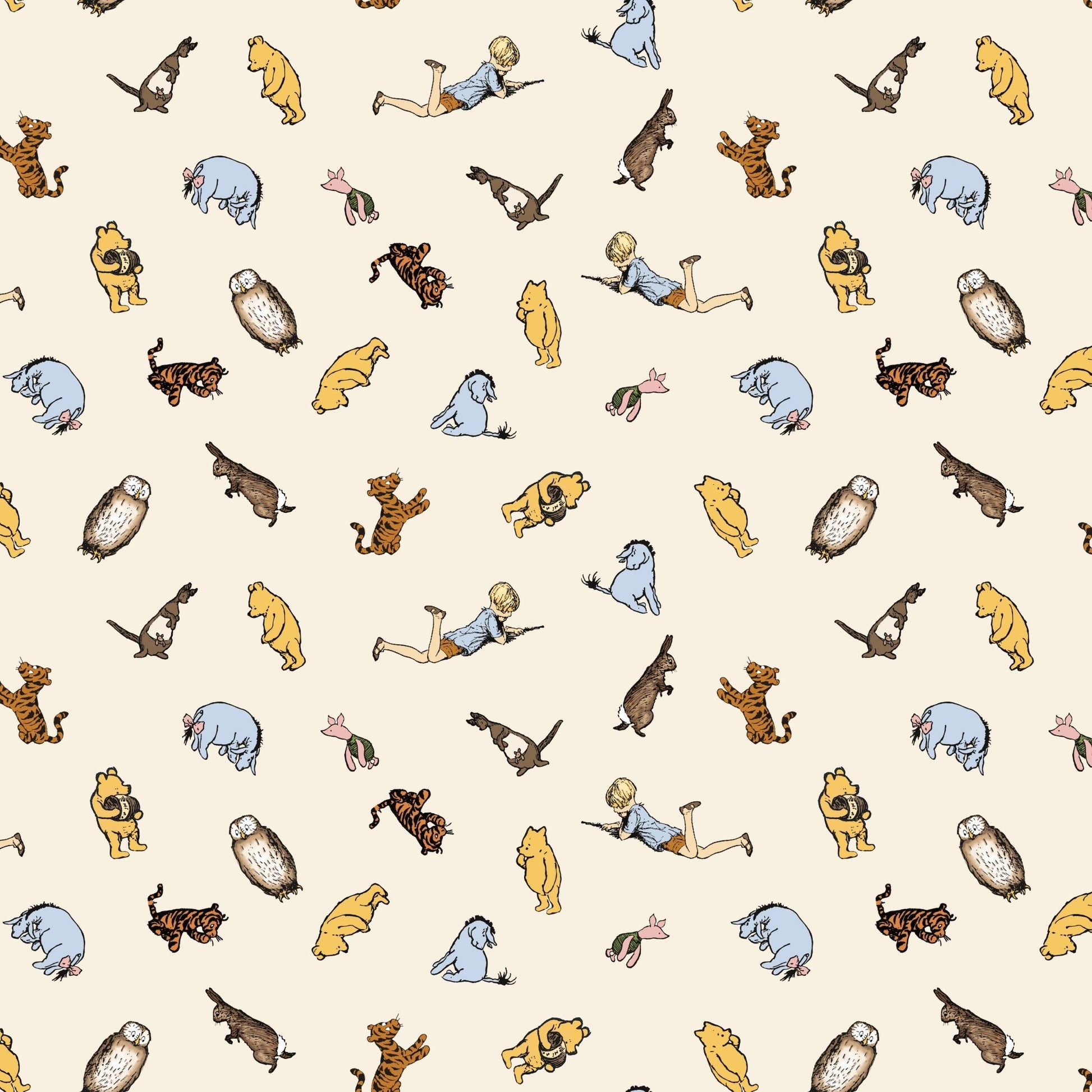 Winnie the Pooh Quilt Fabric Characters C17003 - CREAM by Echo Park Paper Co. - Jammin Threads