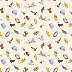 Winnie the Pooh Quilt Fabric Characters C17003 - CREAM by Echo Park Paper Co. - Jammin Threads