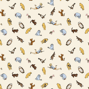 Winnie the Pooh Quilt Fabric Characters C17003 - CREAM by Echo Park Paper Co. - Jammin Threads